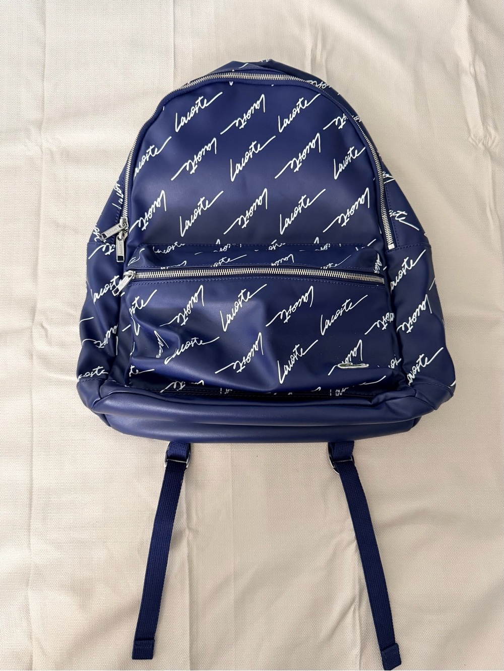 Lacoste L!VE Signature Print Zippered Backpack